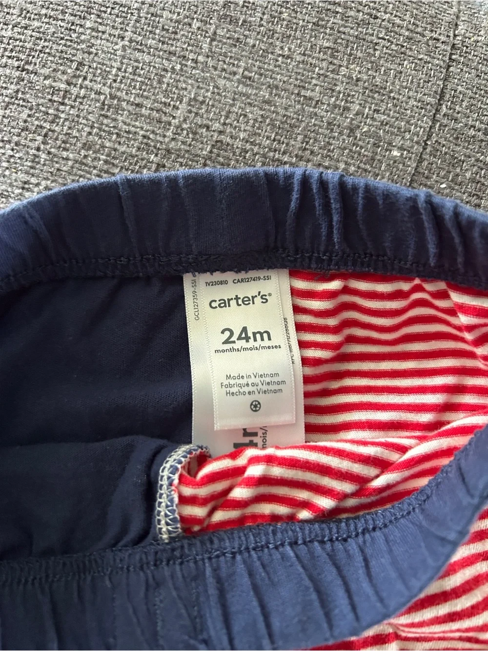 Carter's Two-Tone Stars & Stripes Shorts - Red & Blue